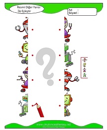 Resmi Diğer Yarısı ile Eşleştir Çalışma Sayfaları